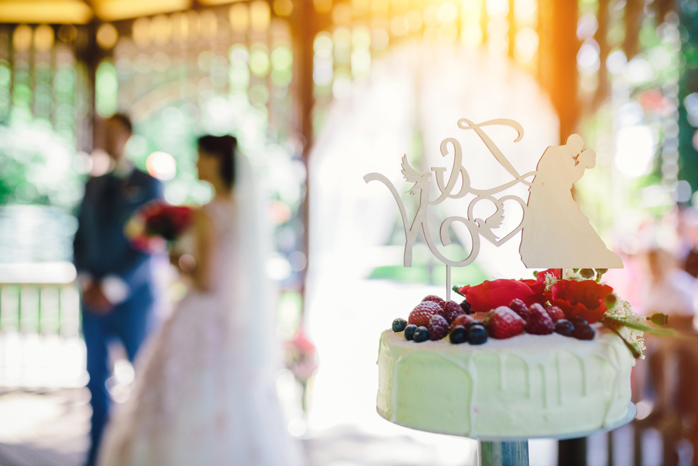 single tier wedding cake for a colonial wedding